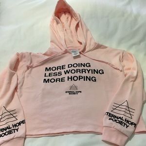 Cropped Pink Sweatshirt Lightweight Size M